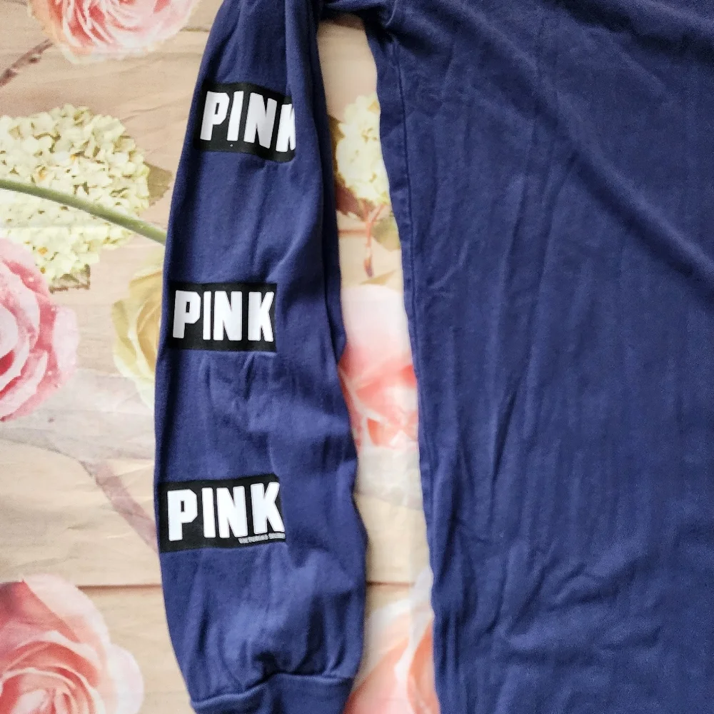 PINK navy blue long sleeve shirt - Picture 2 of 4